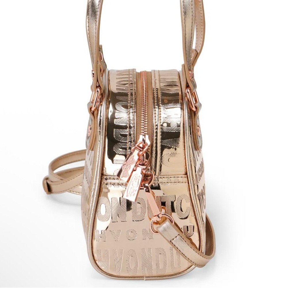 NWT Von Dutch Metallic Rose Gold Satchel Full Inclusion - Picture 3 of 11